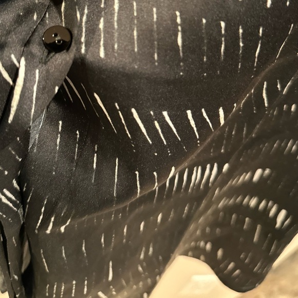 Eileen Fisher Silk Organic Cotton Dash Shirtdress Silk Lightweight Black Medium - Picture 8 of 17